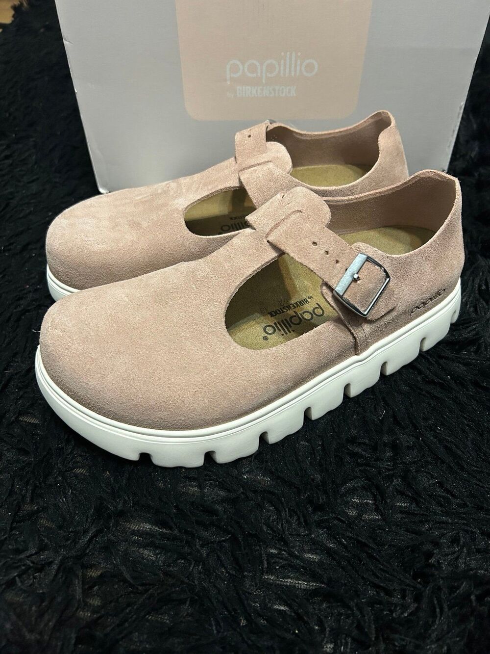 PAPILLIO by BIRKENSTOCK Mary Jane pink leather platform shoes women’s eur 39 new